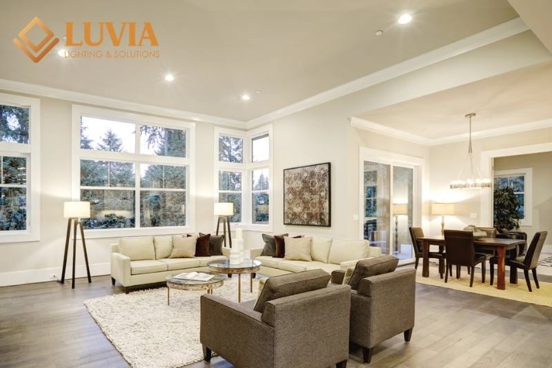 đèn âm trần phòng khách