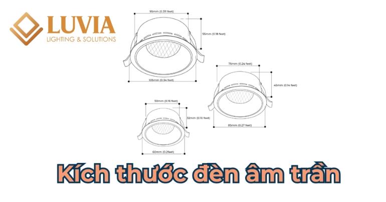 Kích thước đèn âm trần
